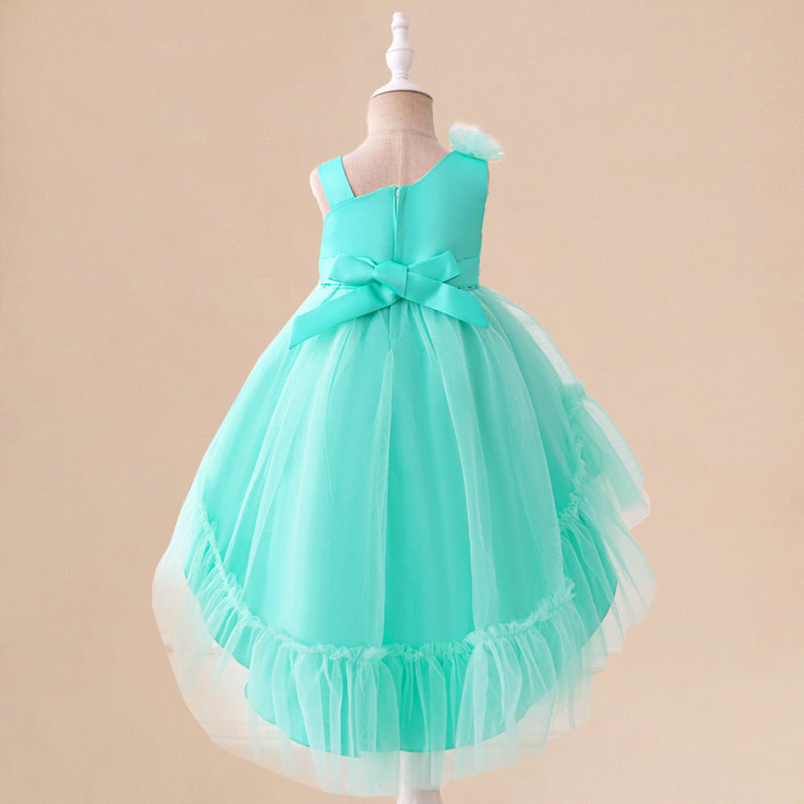 Ball Gown Asymmetrical Sleeveless Flower Girl Dresses with Beading