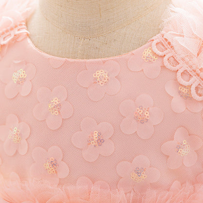 Ball Gown Scoop Sleeveless Flower Girl Dresses with Solid Flowers