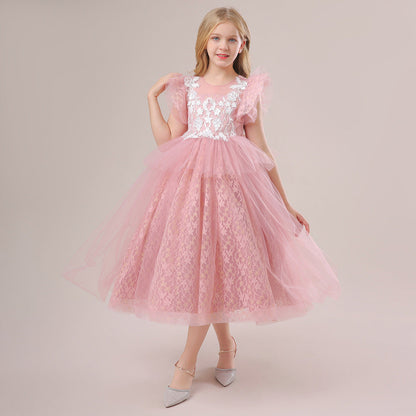 Ball Gown Scoop Flying Sleeves Sequins Flower Girl Dresses