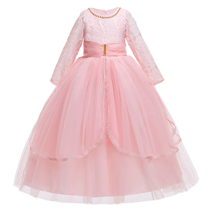 Ball Gown Scoop Long Sleeves Lace Flower Girl Dresses