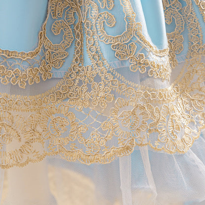 Ball Gown Scoop Puff Sleeves Lace Flower Girl Dresses