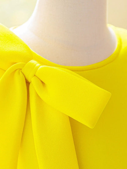 A-Line/Princess Scoop Sleeveless Knee-Length Flower Girl Dresses With Bowknot