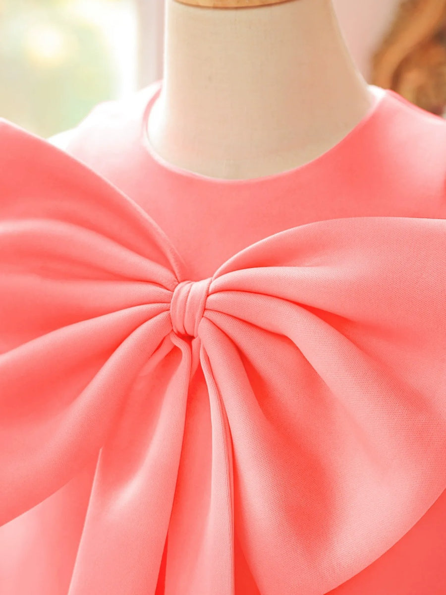 A-Line/Princess Scoop Sleeveless Knee-Length Flower Girl Dresses With Bowknot & Ruffles