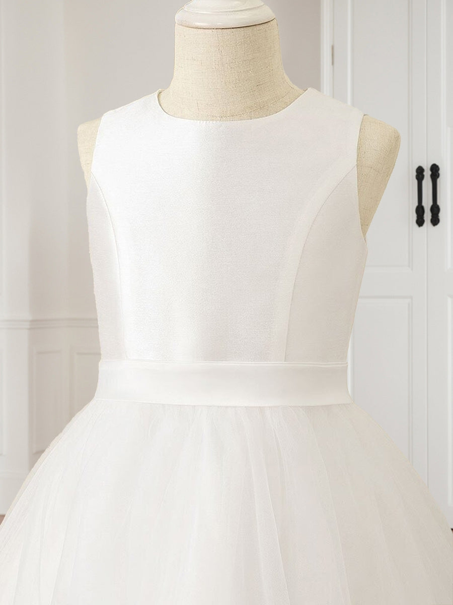 Tulle A-Line/Princess Scoop Tea-Length Sleeveless Flower Girl Dresses Lavetir UK Tulle A-Line/Princess Scoop Tea-Length Sleeveless Flower Girl Dresses Lavetir UK