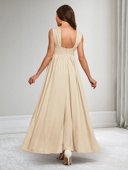 A-Line/Princess V-Neck Sleeveless Elegant Maternity Dresses with Split Side