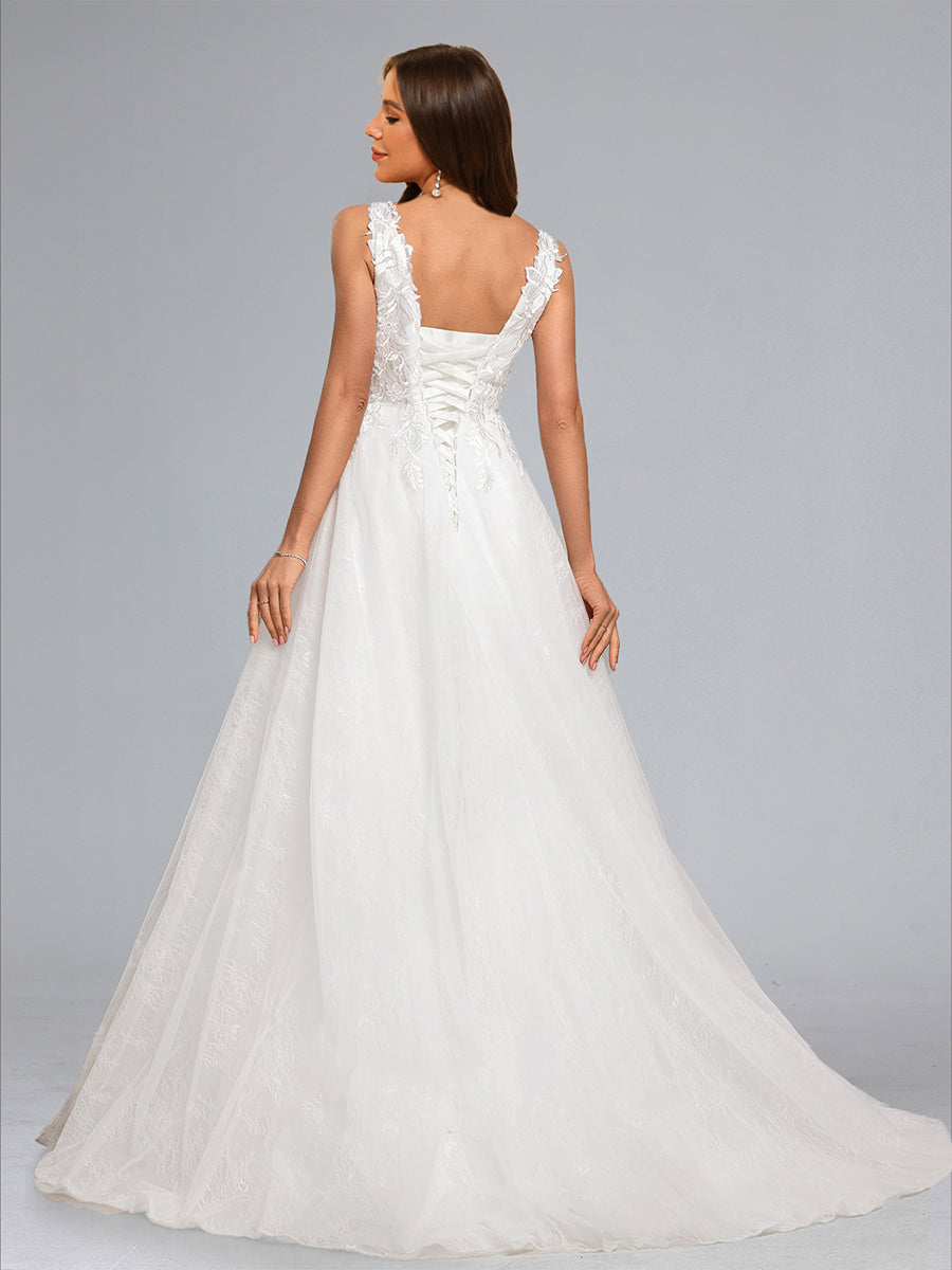 Ball Gown V-Neck Sleeveless Long Elegant Maternity Dresses with Appliques