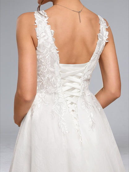 Ball Gown V-Neck Sleeveless Long Elegant Maternity Dresses with Appliques