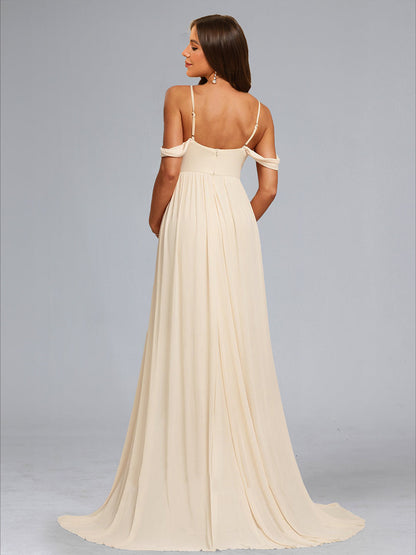 A-Line/Princess Cold Shoulder Floor-Length Maternity Dresses