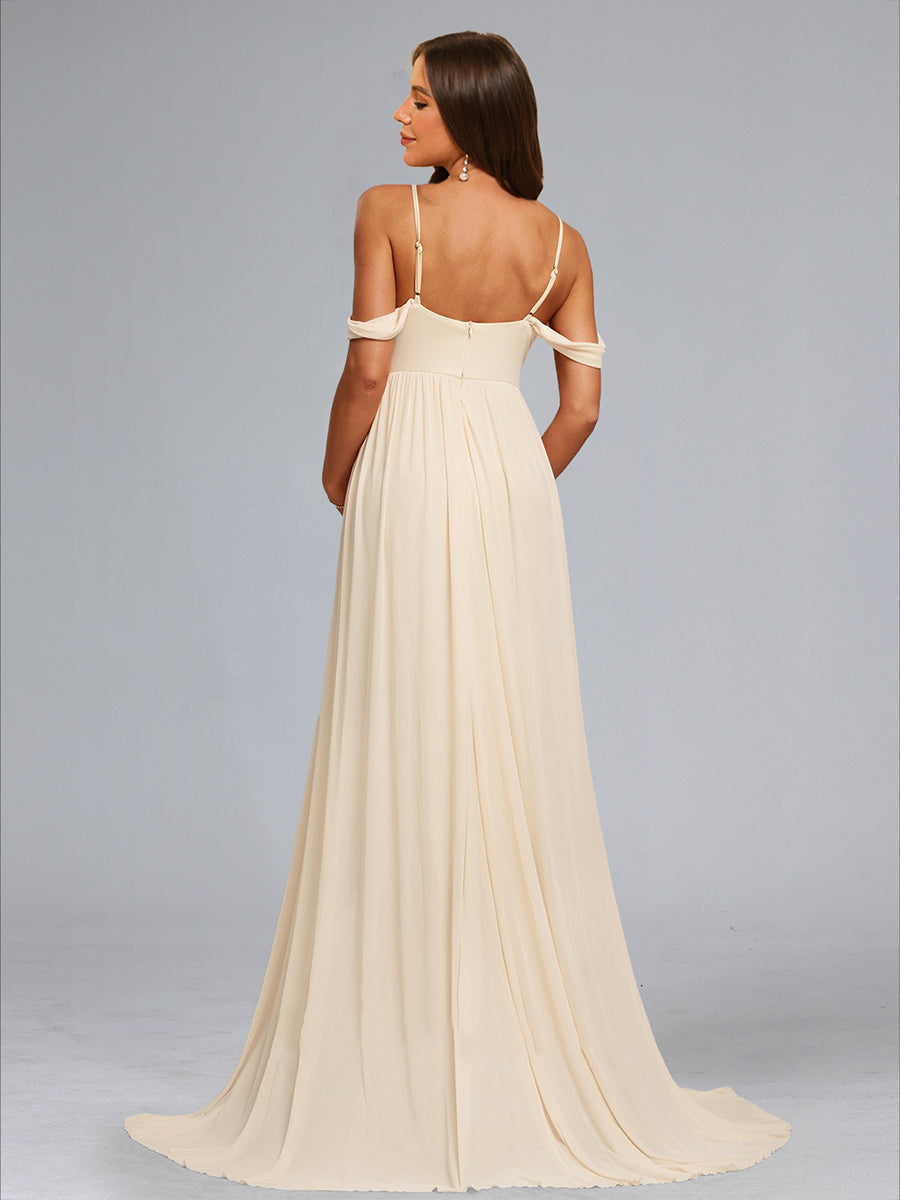 A-Line/Princess Cold Shoulder Floor-Length Maternity Dresses