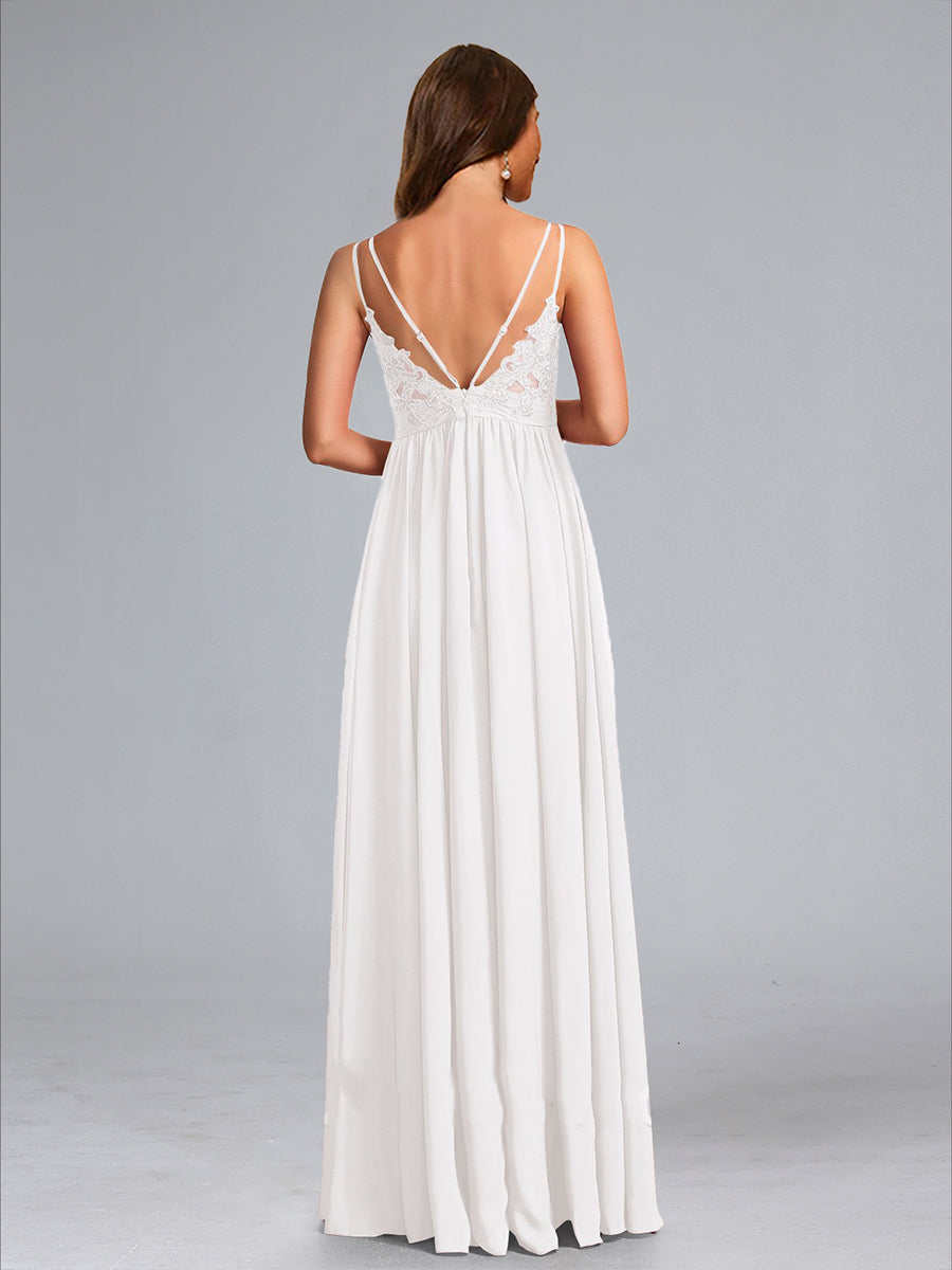 A-Line/Princess Spaghetti Straps V-Neck Ruched Maternity Dresses with Pleats & Appliques