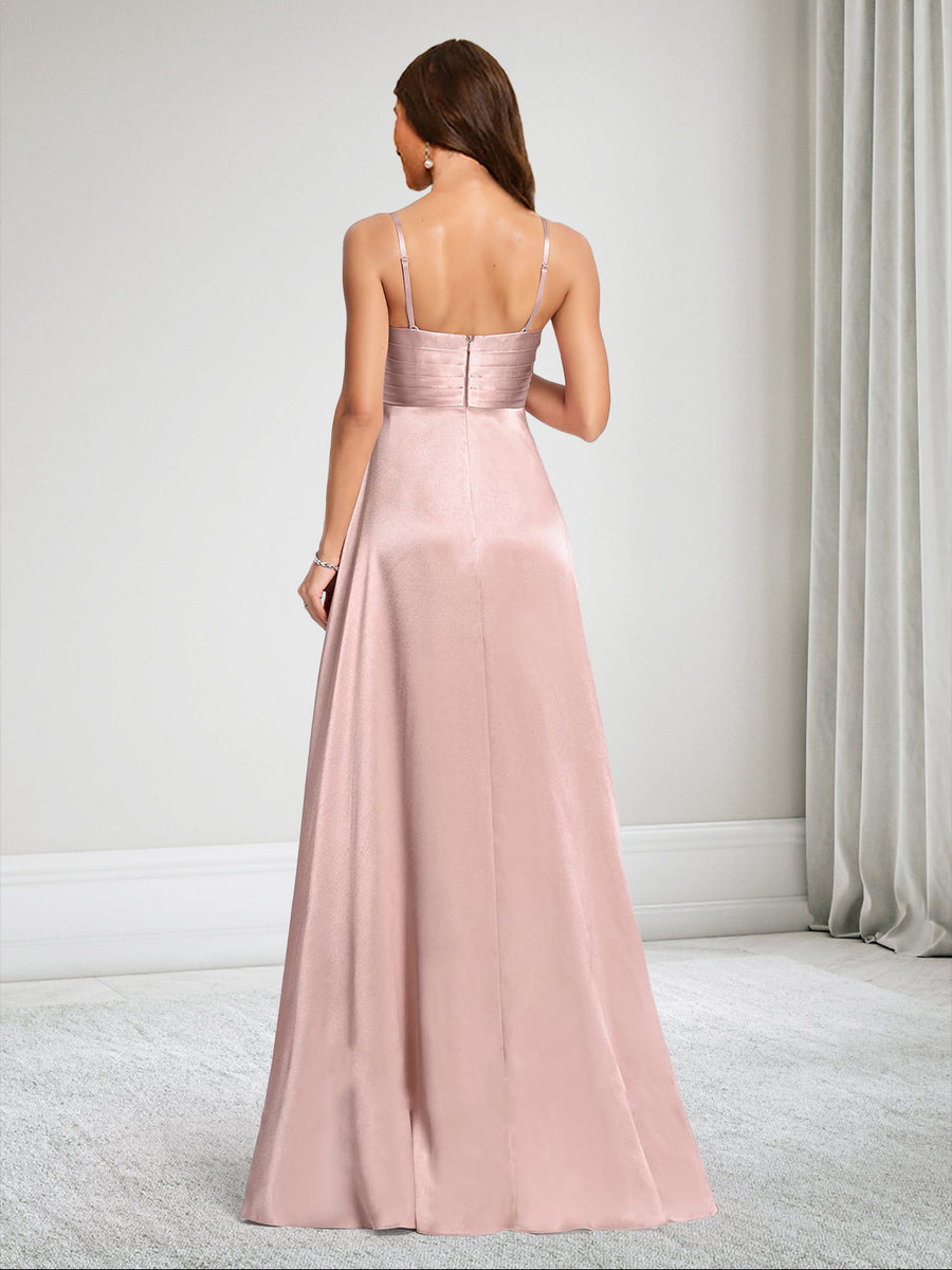 A-Line/Princess Spaghetti Straps Ruched Baby Shower Bridesmaid Dresses