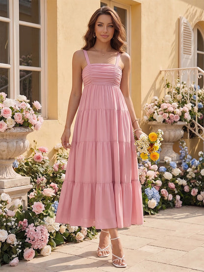 A-Line/Princess Square Neck Sleeveless Ankle-Length Maternity Bridesmaid Dresses With Ruffles