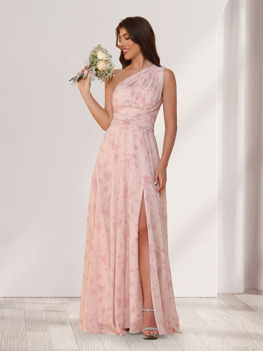 A-Line/Princess Convertible Infinity Bridesmaid Dresses with Pleats