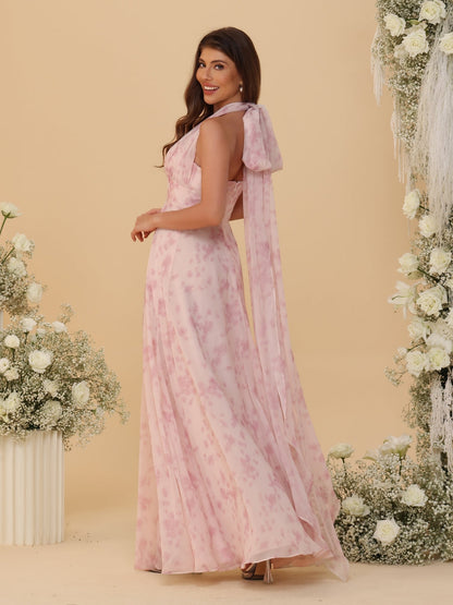 A-Line/Princess Convertible Infinity Bridesmaid Dresses with Pleats