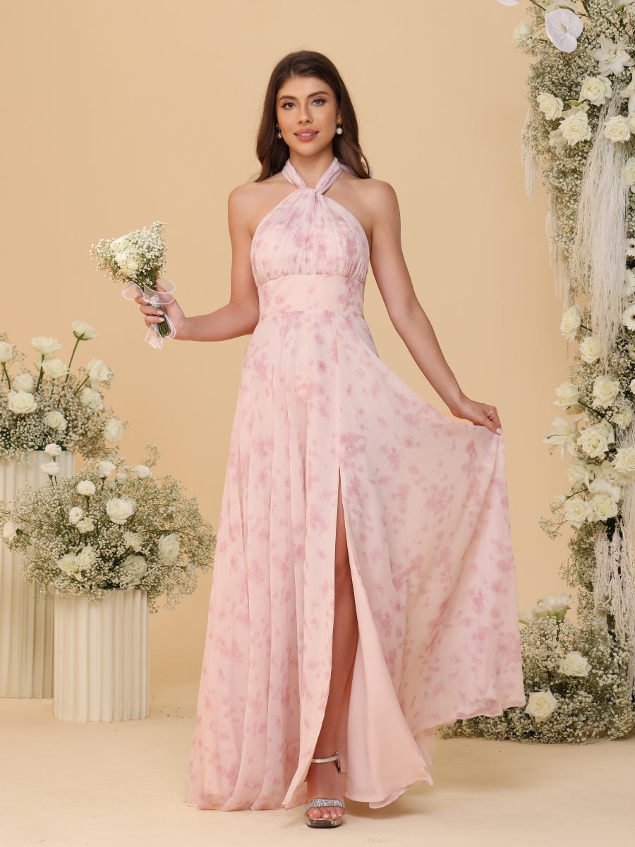 A-Line/Princess Convertible Infinity Bridesmaid Dresses with Pleats
