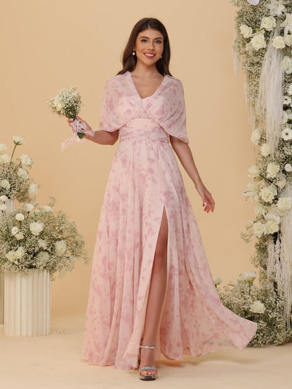 A-Line/Princess Convertible Infinity Bridesmaid Dresses with Pleats