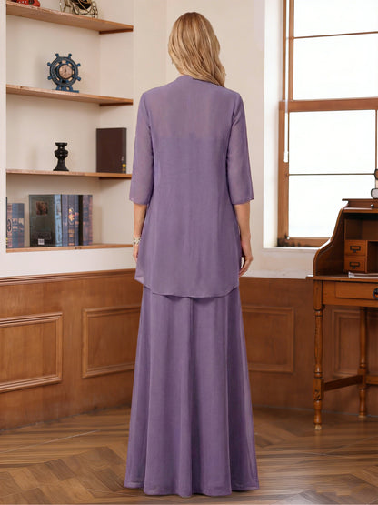A-Line/Princess Sleeveless Mother of the Bride Dresses With Ruffles & Jacket