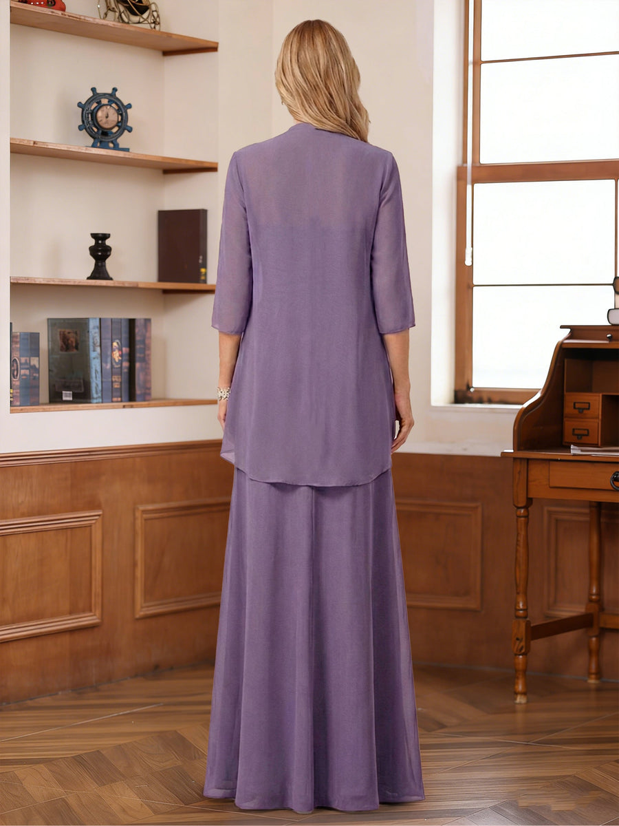 A-Line/Princess Sleeveless Mother of the Bride Dresses With Ruffles & Jacket
