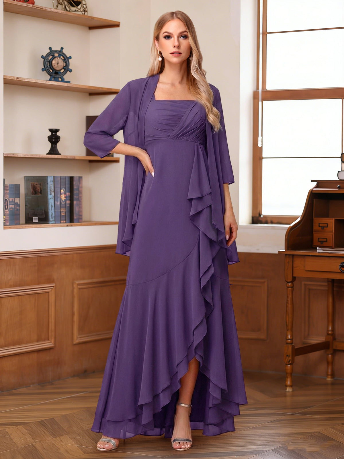 A-Line/Princess Sleeveless Mother of the Bride Dresses with Ruffles & Split Side