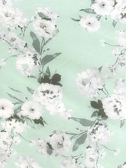 A-Line/Princess V-Neck Long Floral Bridesmaid Dresses with Ruffles