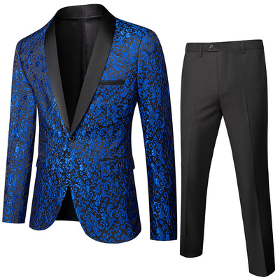 Tailored Fit Single Breasted One-button 2 Pieces Printed Men's Prom Party Suits