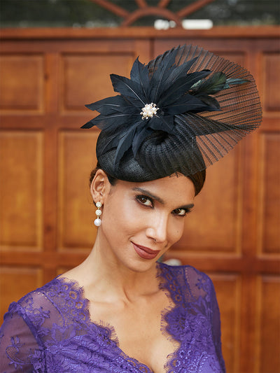 Elegant Tulle Fascinators with Feathers