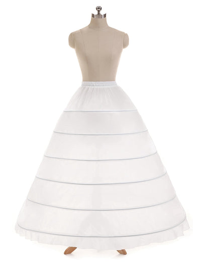 Nylon 1 Tier Floor-Length 6 Hoop Wedding Ball Gown Petticoats