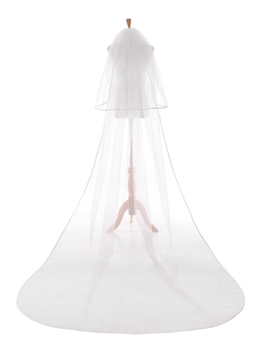 Elegant 2 Layers Tulle Long Bridal Veils