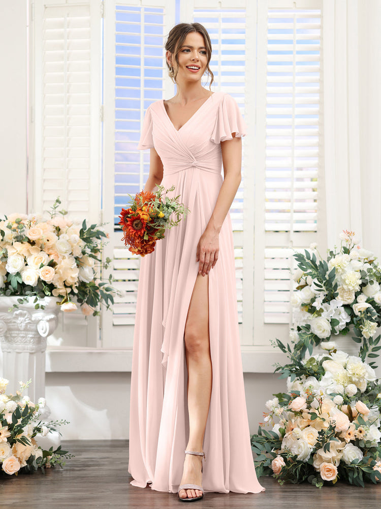 champagne dress for wedding guest Wedtrend Women with Slit One Shoulder Floral A Line Long Party Dress, Champagne / US16 pleated wedding dress Made with quality material Size:UK 28 (In-Rental) US Army Blue Dress