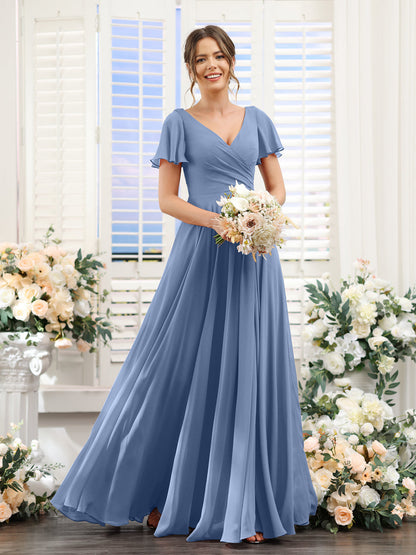 steel blue chiffon dress Steel Blue Bridesmaid Dresses: Buy Women's Dresses Online at STACEES