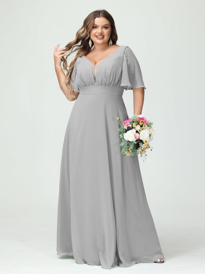 white evening gown dresses White Evening Dress A Line V Neck Side Slit Prom Gown TANYA BRIDAL