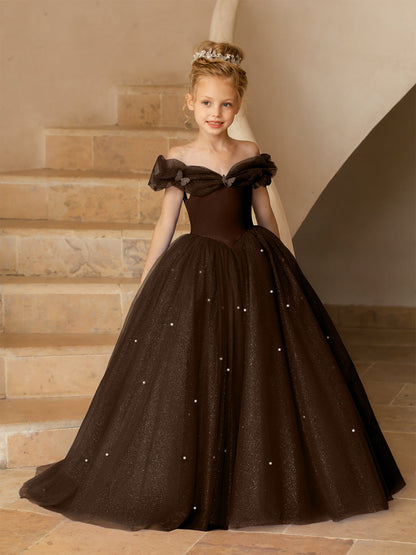 chocolate brown flower girl dress Flower Girl Dress L705