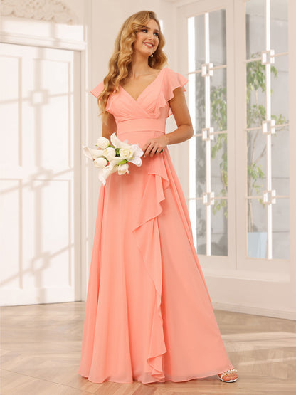 coral bridesmaid dresses uk Coral One Shoulder Bridesmaid Dresses,floor Length Bridesmaid Dress