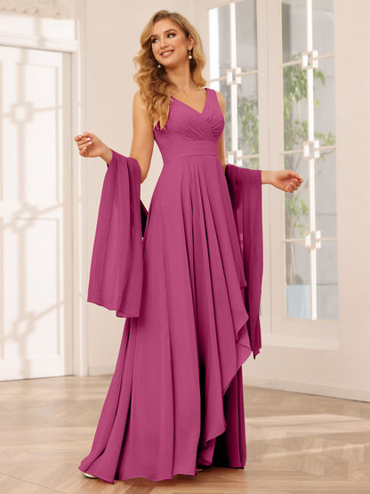 a line v neck asymmetrical chiffon bridesmaid dress with ruffle Zapaka Women Olive Bridesmaid Dress with Ruffle Slit A Line V Neck Satin Asymmetrical Wedding Guest Dress, Twilight / US4